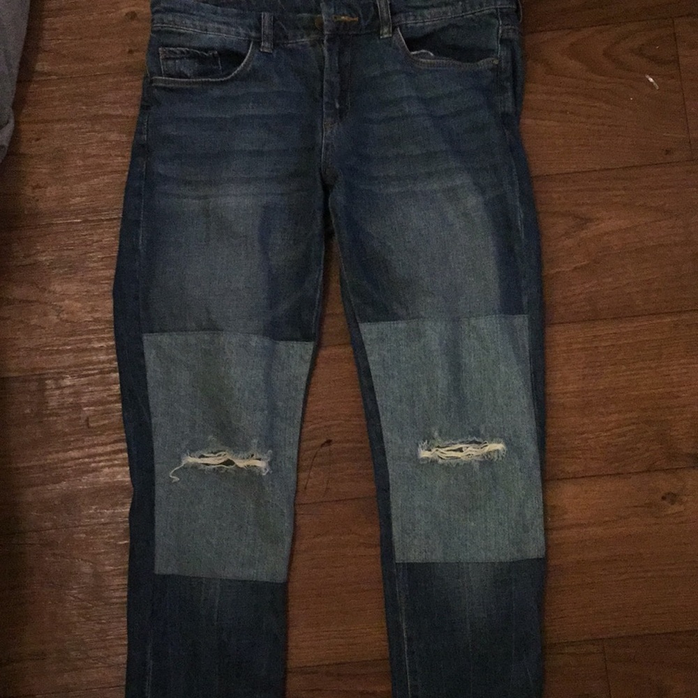 Patch blue jeans